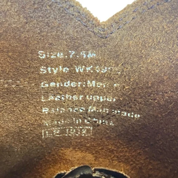 Justin Brown Leather Cowboy Boots mens size 7.5 - Picture 11 of 11